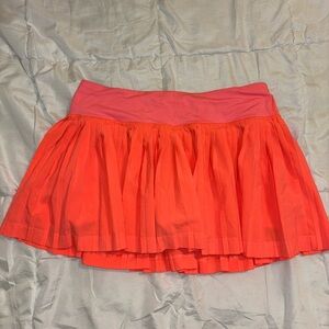 Lululemon Bright Coral Pleated Tennis Skirt